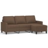 Canapé à 3 places avec repose-pieds Marron 180 cm Tissu 618343618343