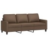 Canapé à 3 places avec repose-pieds Marron 180 cm Tissu 618343618343