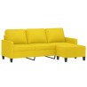 Canapé à 3 places avec repose-pieds Jaune clair 180 cm Tissu 618344618344