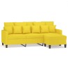 Canapé à 3 places avec repose-pieds Jaune clair 180 cm Tissu 618345618345