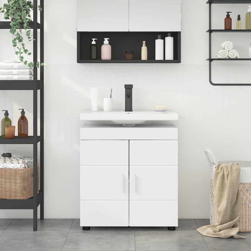 Ensemble d'armoire de salle de bain TULUM Blanc 60 x 34 x 63 cm 618349618349