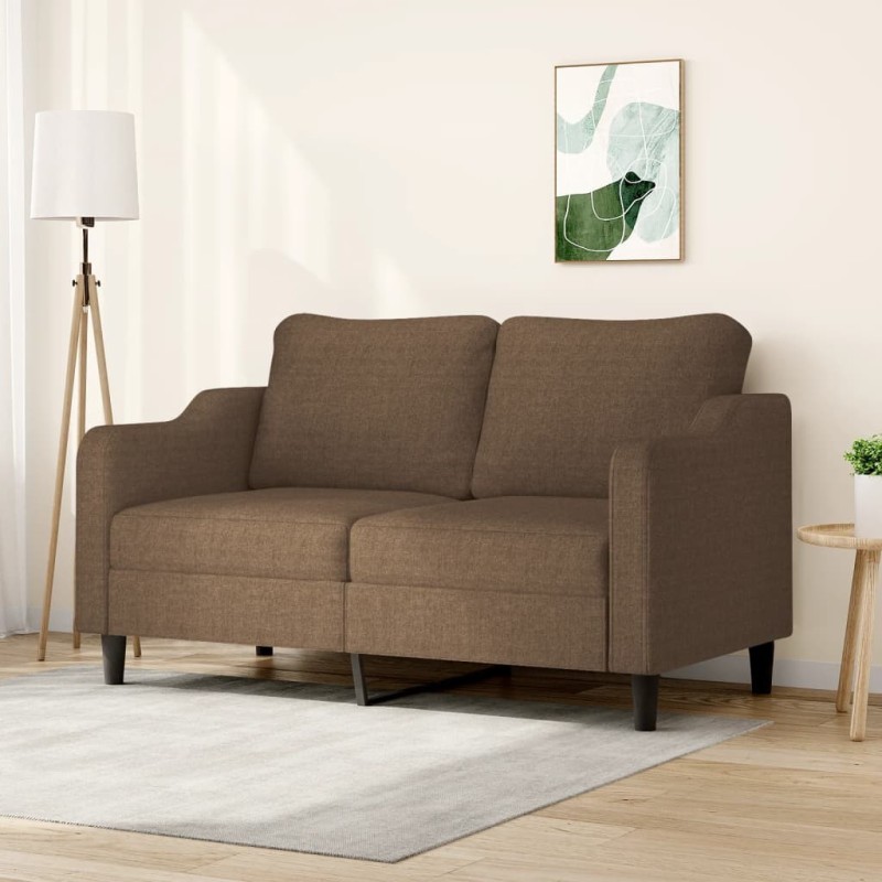Canapé à 2 places Marron 140 cm Tissu 618353618353