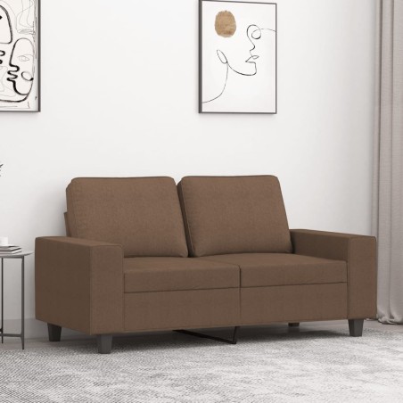 Canapé à 2 places Marron 120 cm Tissu 618354618354