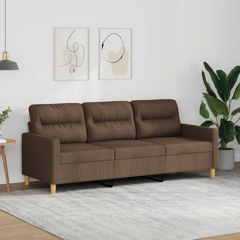 Canapé à 3 places Marron 180 cm Tissu 618356618356