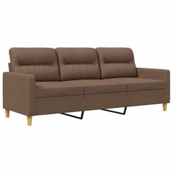Canapé à 3 places Marron 180 cm Tissu 618356618356