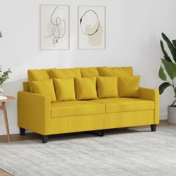Canapé à 2 places Jaune clair 140 cm Tissu 618359618359