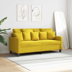 Canapé à 2 places Jaune clair 140 cm Tissu 618359618359
