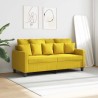 Canapé à 2 places Jaune clair 140 cm Tissu 618359618359