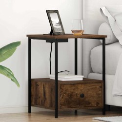Cabinet de chevet Chêne fumé 42 x 41 x 56 cm Bois d'ingénierie 618363618363