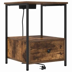 Cabinet de chevet Chêne fumé 42 x 41 x 56 cm Bois d'ingénierie 618363618363