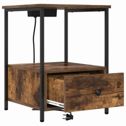 Cabinet de chevet Chêne fumé 42 x 41 x 56 cm Bois d'ingénierie 618363618363