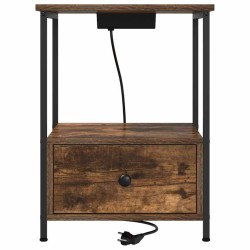 Cabinet de chevet Chêne fumé 42 x 41 x 56 cm Bois d'ingénierie 618363618363