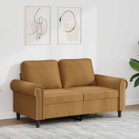 Canapé à 2 places Marron 120 cm Velours 618364618364