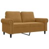 Canapé à 2 places Marron 120 cm Velours 618364618364