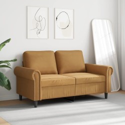 Canapé à 2 places Marron 120 cm Velours 618364618364