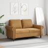 Canapé à 2 places Marron 120 cm Velours 618364618364