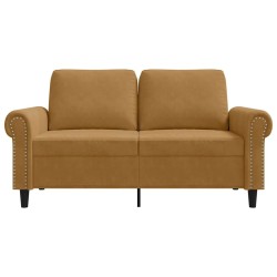 Canapé à 2 places Marron 120 cm Velours 618364618364