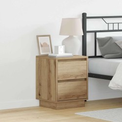 Cabinet de chevet 2 pc Chêne artisanal 39 x 34,5 x 50 cm 618365618365