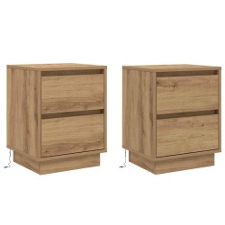 Cabinet de chevet 2 pc Chêne artisanal 39 x 34,5 x 50 cm 618365618365