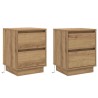 Cabinet de chevet 2 pc Chêne artisanal 39 x 34,5 x 50 cm 618365618365