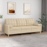 Canapé 3 places avec oreillers décoratifs crème 180 cm tissu 618367618367