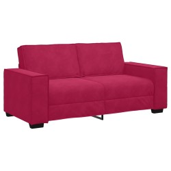 Canapé 2 places rouge bordeaux 180 x 78 x 84 cm velours 618368618368