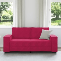 Canapé 2 places rouge bordeaux 180 x 78 x 84 cm velours 618368618368