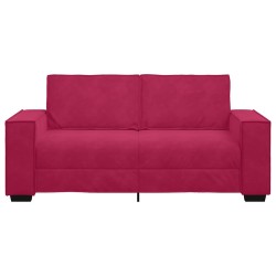 Canapé 2 places rouge bordeaux 180 x 78 x 84 cm velours 618368618368