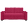 Canapé 2 places rouge bordeaux 180 x 78 x 84 cm velours 618368618368
