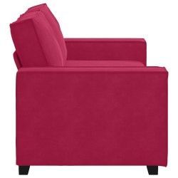Canapé 2 places rouge bordeaux 180 x 78 x 84 cm velours 618368618368