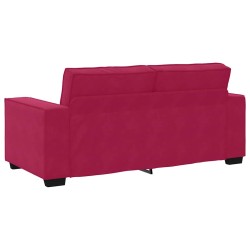 Canapé 2 places rouge bordeaux 180 x 78 x 84 cm velours 618368618368