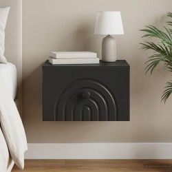 Cabinet de chevet mural avec tiroir Noir 33 x 34,5 x 20 cm 618369618369