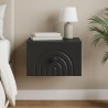 Cabinet de chevet mural avec tiroir Noir 33 x 34,5 x 20 cm 618369618369