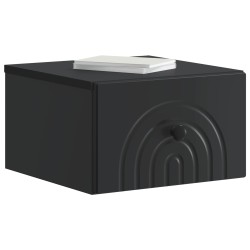 Cabinet de chevet mural avec tiroir Noir 33 x 34,5 x 20 cm 618369618369