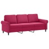 Canapé 3 places avec oreillers bordeaux 180 cm velours 618372618372