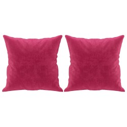 Canapé 3 places avec oreillers bordeaux 180 cm velours 618372618372