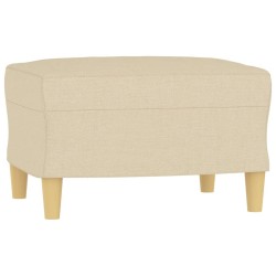 Canapé à 3 places avec repose-pieds Crème 180 cm Tissu 618375618375