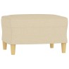 Canapé à 3 places avec repose-pieds Crème 180 cm Tissu 618375618375