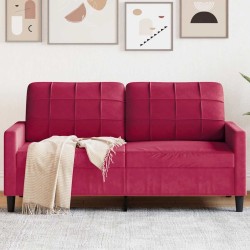 Canapé à 2 places Rouge bordeaux 140 cm Velours 618376618376