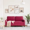 Canapé à 2 places Rouge bordeaux 140 cm Velours 618376618376