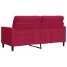 Canapé à 2 places Rouge bordeaux 140 cm Velours 618376618376