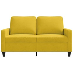 Canapé à 2 places Jaune 120 cm Velours 618377618377