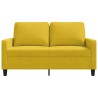 Canapé à 2 places Jaune 120 cm Velours 618377618377