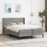 Cadre de lit avec matelas Gris clair 120 x 190 cm Velours 618380618380