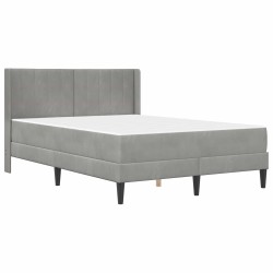 Cadre de lit avec matelas Gris clair 120 x 190 cm Velours 618380618380