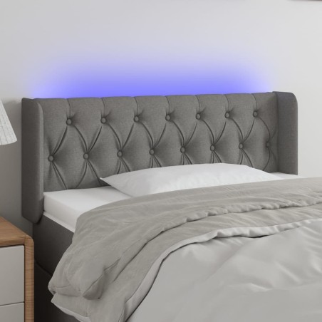 Tête de lit à LED Gris foncé 103x16x78/88 cm Tissu 618382618382