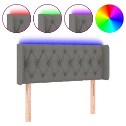 Tête de lit à LED Gris foncé 103x16x78/88 cm Tissu 618382618382