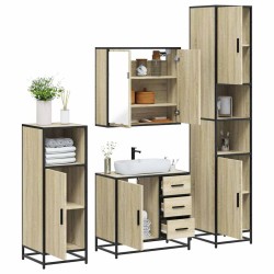 Ensemble de meubles de salle de bain 4 pcs chêne sonoma 618384618384