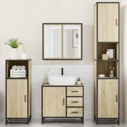 Ensemble de meubles de salle de bain 4 pcs chêne sonoma 618384618384