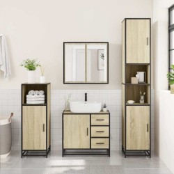 Ensemble de meubles de salle de bain 4 pcs chêne sonoma 618384618384